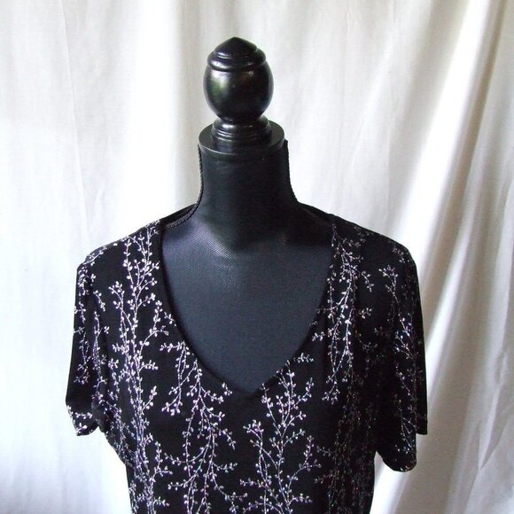 Ronnie Nicole blouse shirt top plus size silver black evening vintage whimsigoth - Picture 9 of 14